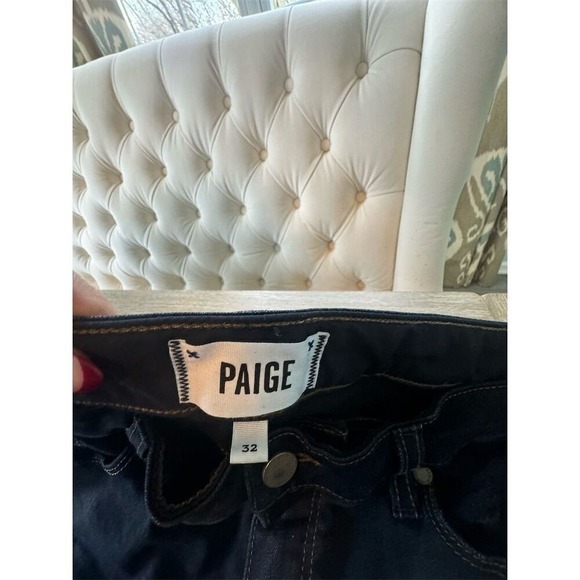 Paige Women's Skyline Skinny Jeans Size 32 Dark Wash Blue Denim - Picture 4 of 11